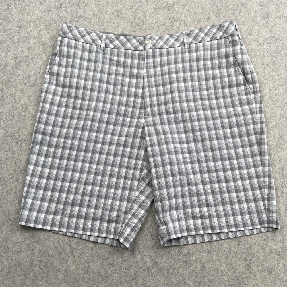 Walter Hagen Shorts Mens 40 (38x9) Gray Check Golf Performance Microfiber